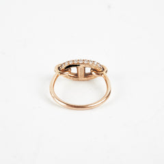 Hermes Farandole Ring Size 51 Rose Gold with Diamonds