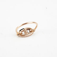 Hermes Farandole Ring Size 51 Rose Gold with Diamonds