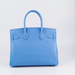 Hermes Birkin 30 Blue Paradise Epsom R Square Stamp
