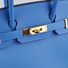 Hermes Birkin 30 Blue Paradise Epsom R Square Stamp