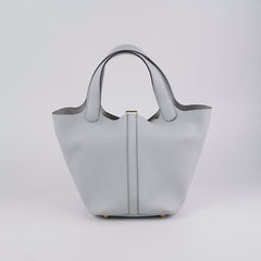 Hermes Picotin 18 Bleu Pale Clemence- Z Stamp