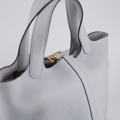 Hermes Picotin 18 Bleu Pale Clemence- Z Stamp