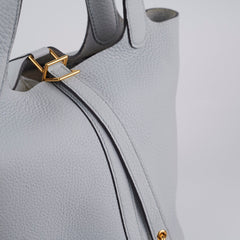 Hermes Picotin 18 Bleu Pale Clemence- Z Stamp