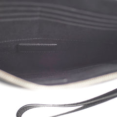 Saint Laurent Croc Embossed Black Clutch