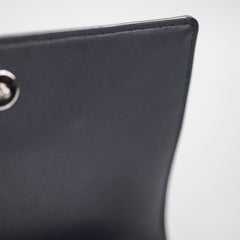 Christian Dior Small Micro Cannage Wallet On Chain Metallic Silver