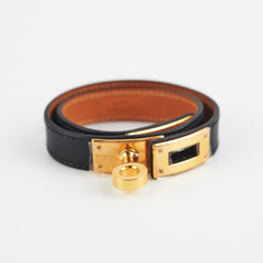 Hermes Mini Kelly Double Bracelet Black