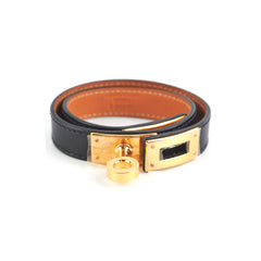 Hermes Mini Kelly Double Bracelet Black