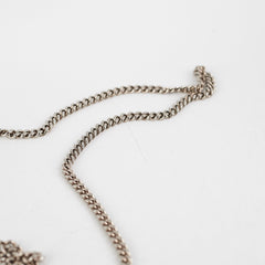 Christian Dior Small Micro Cannage Wallet On Chain Metallic Silver