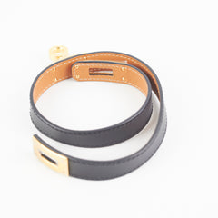 Hermes Mini Kelly Double Bracelet Black