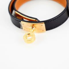 Hermes Mini Kelly Double Bracelet Black