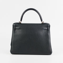Hermes Kelly 28 Black Togo Q Square Stamp