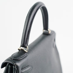 Hermes Kelly 28 Black Togo Q Square Stamp