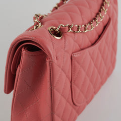 Chanel Caviar Medium/Large Double Classic Flap Pink