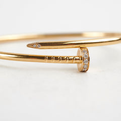 Cartier Juste Un Clou JUC Small with Diamonds Yellow Gold Size 15