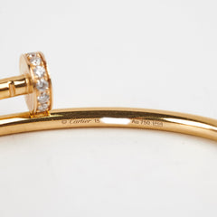 Cartier Juste Un Clou JUC Small with Diamonds Yellow Gold Size 15