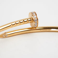 Cartier Juste Un Clou JUC Small with Diamonds Yellow Gold Size 15