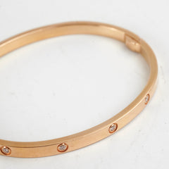 Cartier Love 10 Diamonds Small Bracelet Rose Gold Size 16