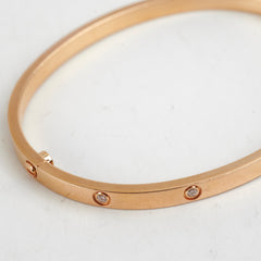 Cartier Love 10 Diamonds Small Bracelet Rose Gold Size 16