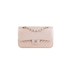 Chanel Medium Classic Double Flap Iridesent Rose Gold 18B