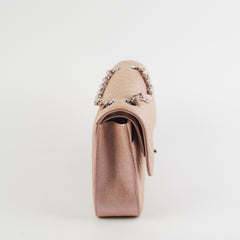 Chanel Medium Classic Double Flap Iridesent Rose Gold 18B