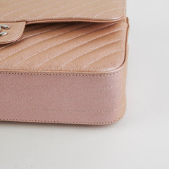 Chanel Medium Classic Double Flap Iridesent Rose Gold 18B