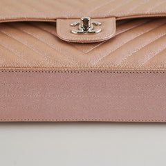 Chanel Medium Classic Double Flap Iridesent Rose Gold 18B