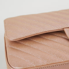 Chanel Medium Classic Double Flap Iridesent Rose Gold 18B