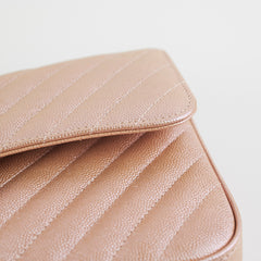 Chanel Medium Classic Double Flap Iridesent Rose Gold 18B