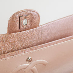 Chanel Medium Classic Double Flap Iridesent Rose Gold 18B