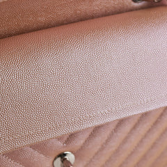Chanel Medium Classic Double Flap Iridesent Rose Gold 18B