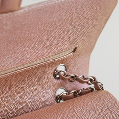 Chanel Medium Classic Double Flap Iridesent Rose Gold 18B