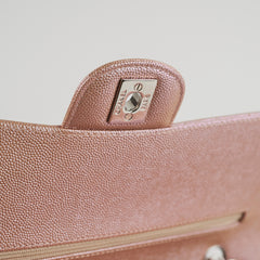 Chanel Medium Classic Double Flap Iridesent Rose Gold 18B