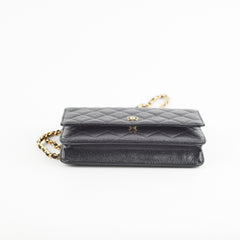 Chanel Caviar Wallet On Chain Black
