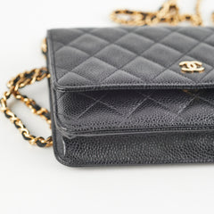 Chanel Caviar Wallet On Chain Black