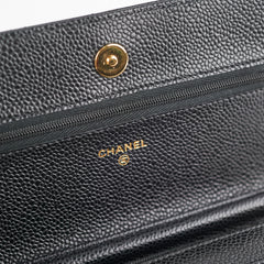 Chanel Caviar Wallet On Chain Black