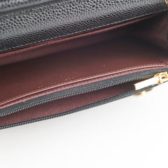 Chanel Caviar Wallet On Chain Black