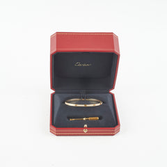 Cartier Small Love Pave Bracelet Yellow Gold Size 19