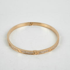 Cartier Small Love Pave Bracelet Yellow Gold Size 19