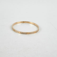 Cartier Small Love Pave Bracelet Yellow Gold Size 19