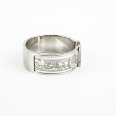 Hermes Clic H Bracelet Size GM  Platine/Blanc