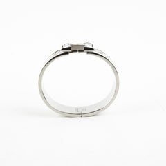 Hermes Clic H Bracelet Size GM  Platine/Blanc
