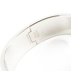 Hermes Clic H Bracelet Size GM  Platine/Blanc