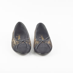 Chanel Tweed Ballerina Black/Gold Size 37