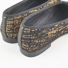 Chanel Tweed Ballerina Black/Gold Size 37