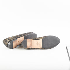 Chanel Tweed Ballerina Black/Gold Size 37