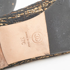Chanel Tweed Ballerina Black/Gold Size 37