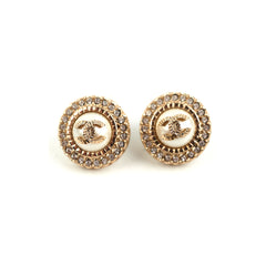 Chanel Coco Logo Rhinestone Pearl Earring Costume Jewellery