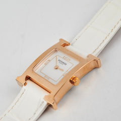Hermes Heure H Watch Small Model (25mm) Blanc