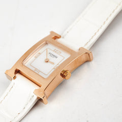 Hermes Heure H Watch Small Model (25mm) Blanc