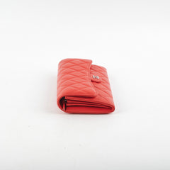 Chanel Lambskin Long Wallet Red